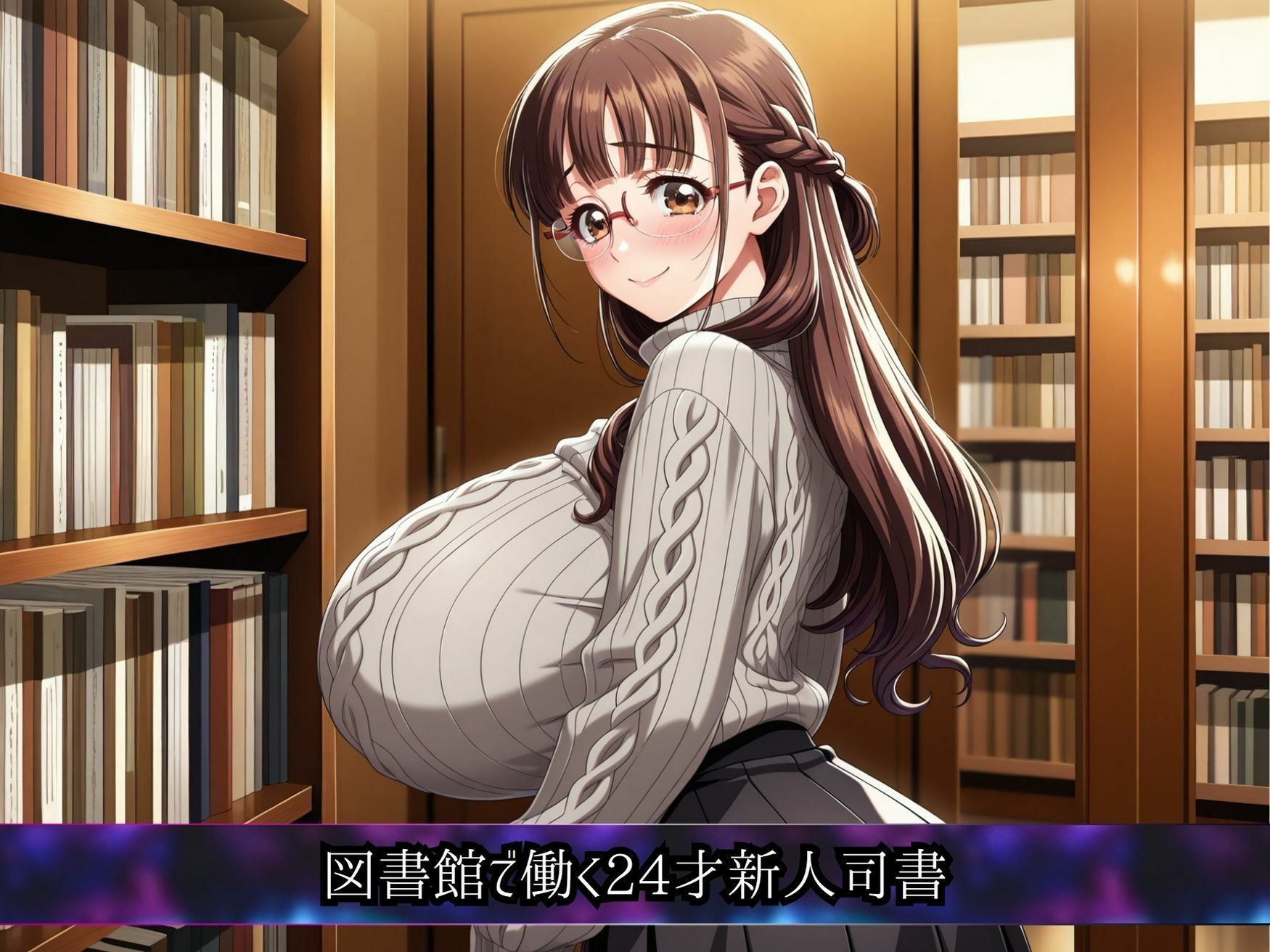 【当たり屋の罠】罪悪感でイイナリSEX・眼鏡セーターの司書図書館編 サンプル2ページ目