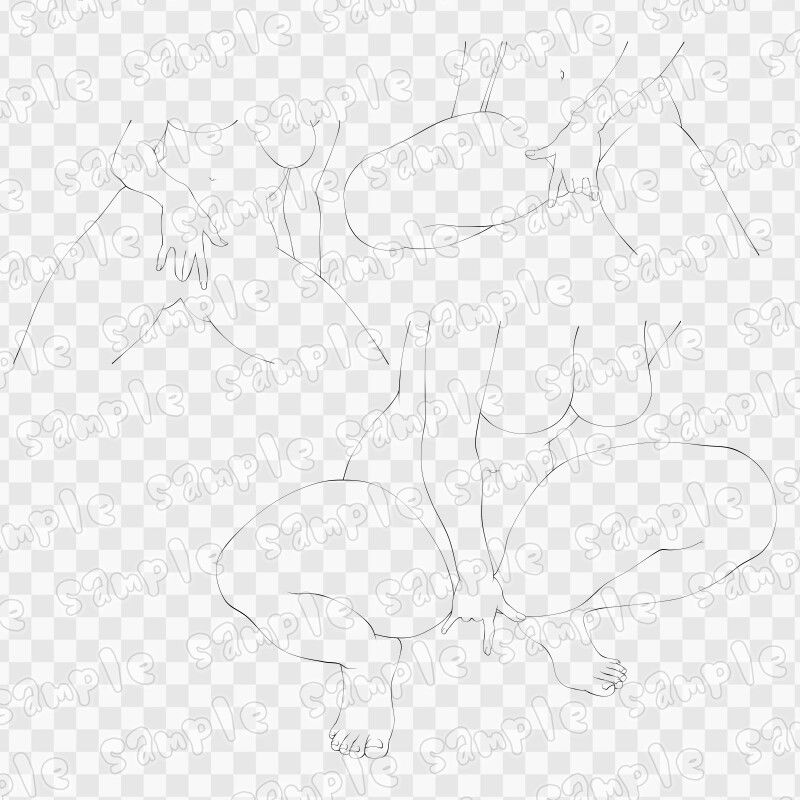 線画素材集［手］11 サンプル2ページ目