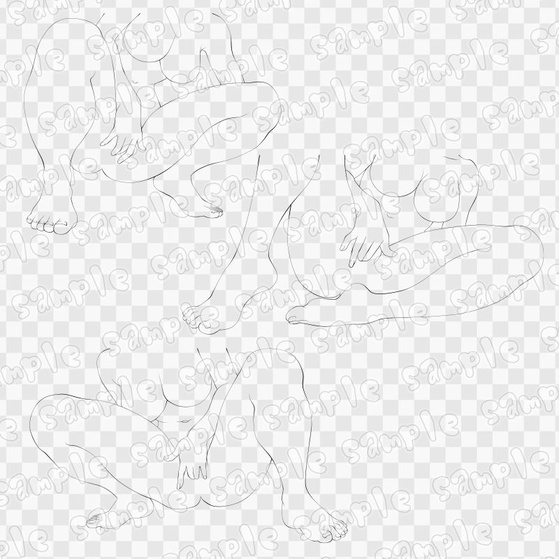 線画素材集［手］12 サンプル2ページ目