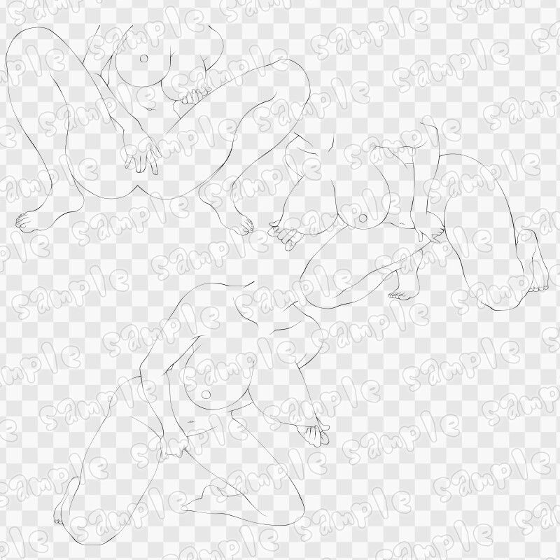 線画素材集［手］14 サンプル2ページ目
