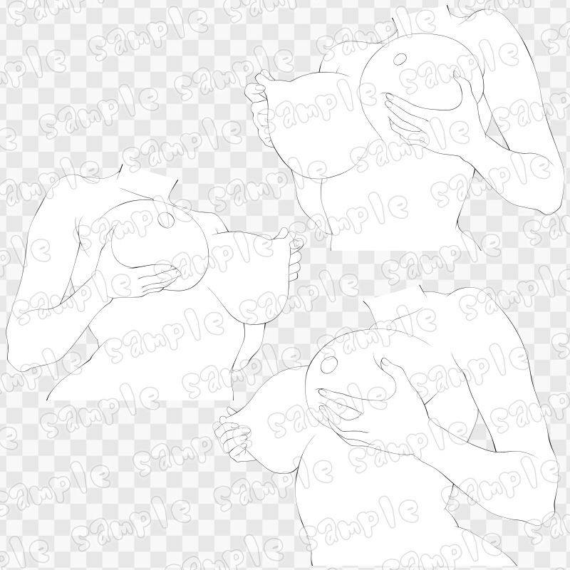 線画素材集［手］15 サンプル1ページ目