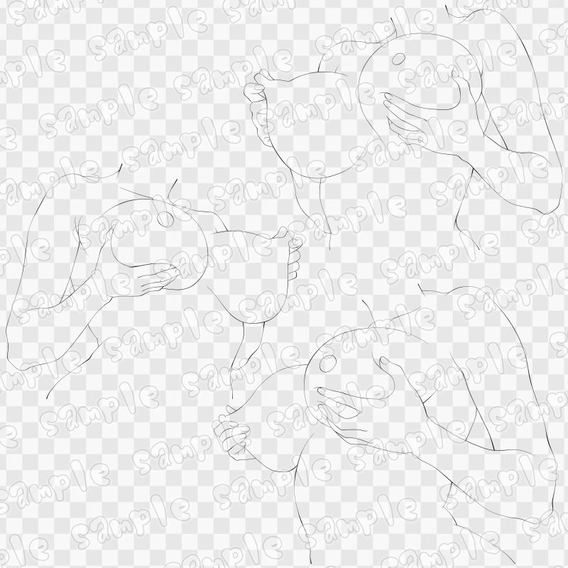 線画素材集［手］15 サンプル2ページ目