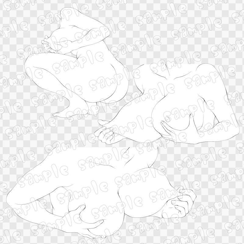 線画素材集［手］16 サンプル1ページ目