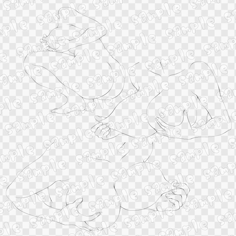 線画素材集［手］16 サンプル2ページ目