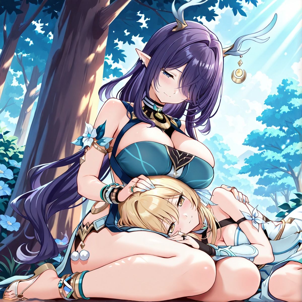 ほ〇る×ラ〇マ ふたなり百合CG集 サンプル1ページ目