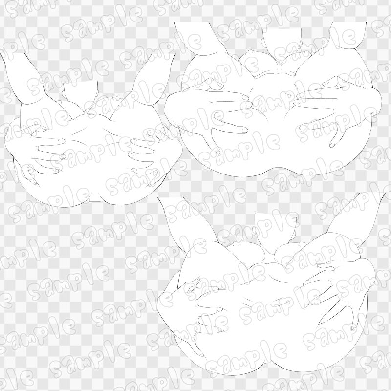 線画素材集［手］20 サンプル1ページ目