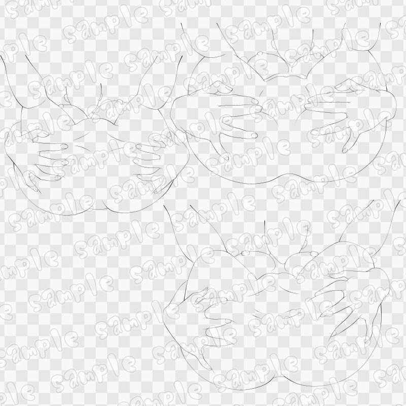 線画素材集［手］20 サンプル2ページ目