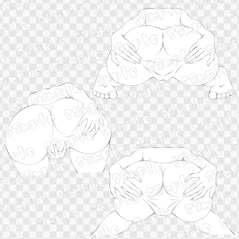 線画素材集［手］21 サンプル1ページ目