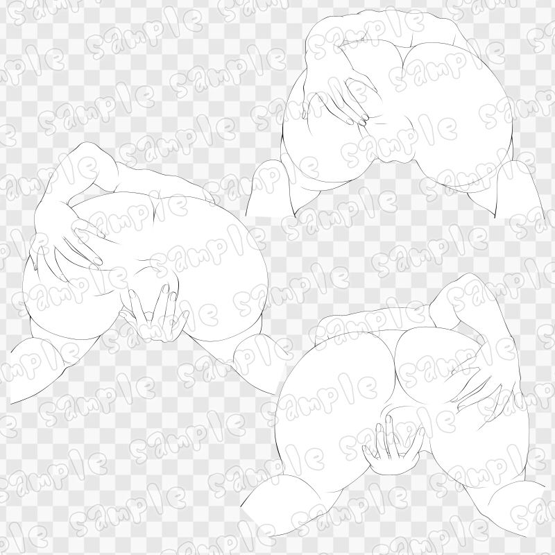 線画素材集［手］22 サンプル1ページ目