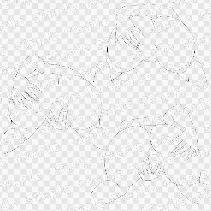 線画素材集［手］22 サンプル2ページ目