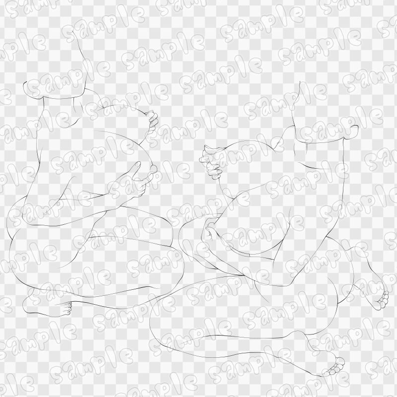 線画素材集［手］26 サンプル2ページ目