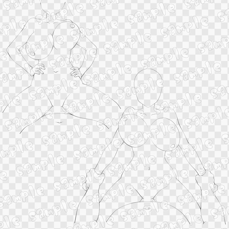 線画素材集［手］28 サンプル3ページ目