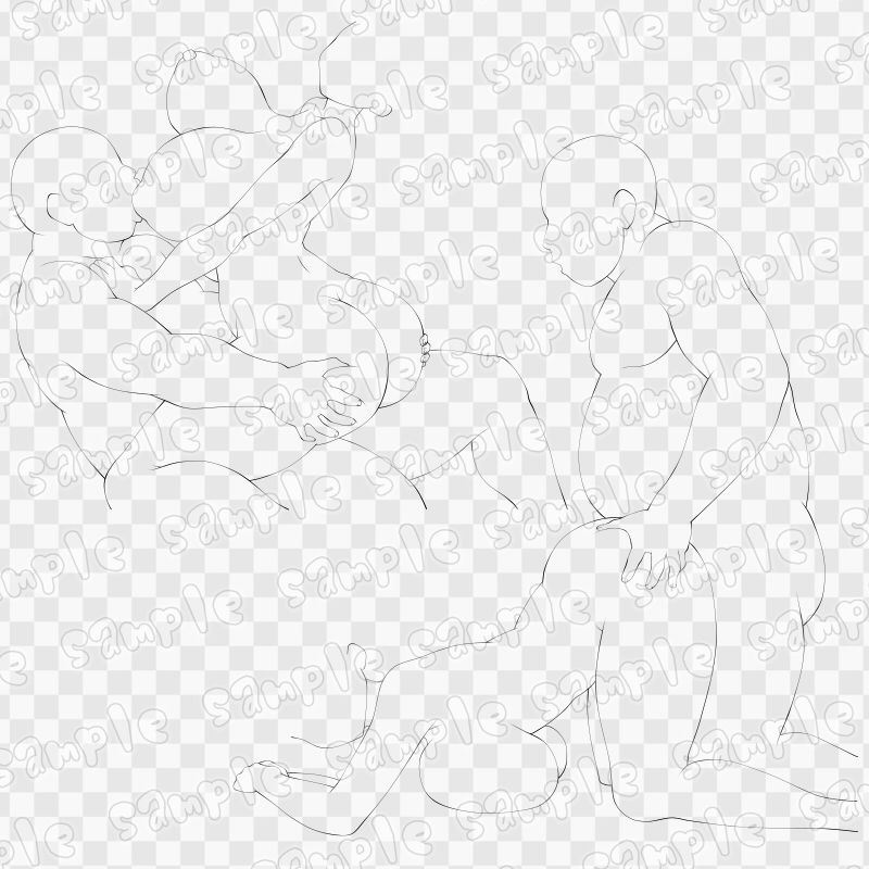 線画素材集［手］30 サンプル3ページ目
