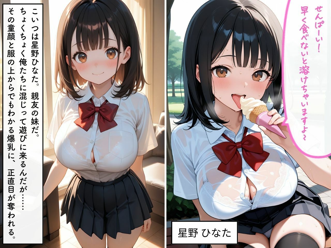親友の巨乳妹に誘惑されて背徳の中出しセックス サンプル1ページ目
