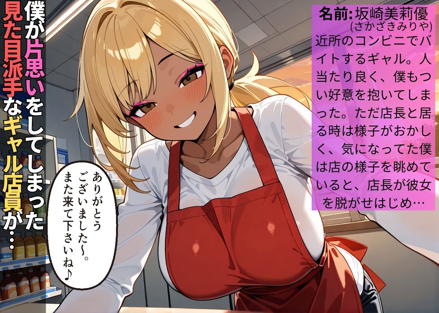 近所のコンビニで好きなギャル店員が店長の性処理ペットだった話【褐色】【女子校生】【種付けプレス】【セリフ入り有】【CG500枚】 サンプル1ページ目