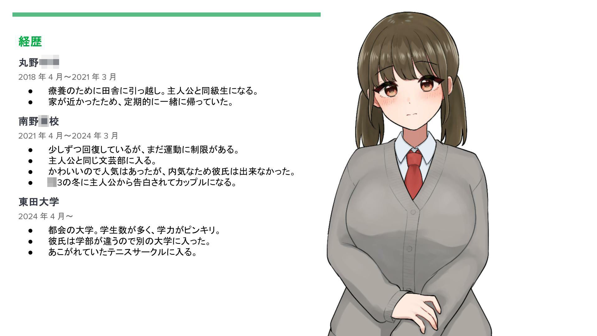 テニサー彼女のグループチャット サンプル2ページ目