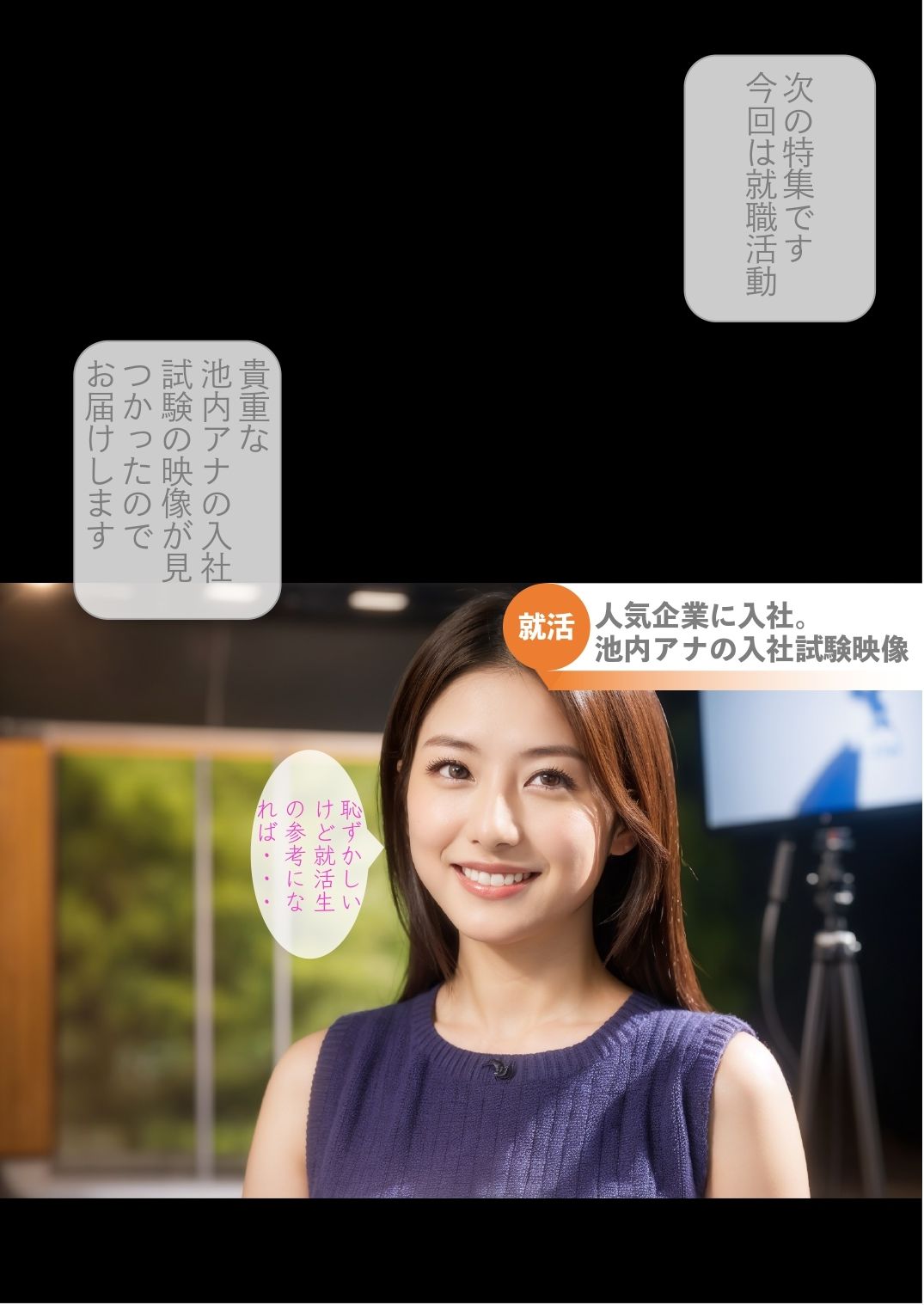 ［ストーリー＋大量画像］ぶっかけLive News！就活生応援特集 清楚インテリ美人アナが番組中吹きっぱなし！ サンプル4ページ目