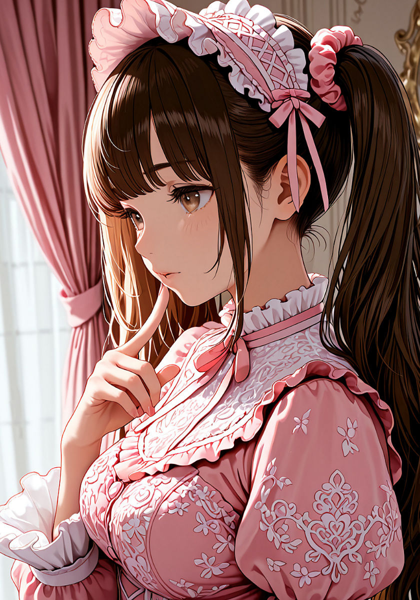 ピンクなフリルドレスのツインテール娘と汗だくセックス サンプル2ページ目