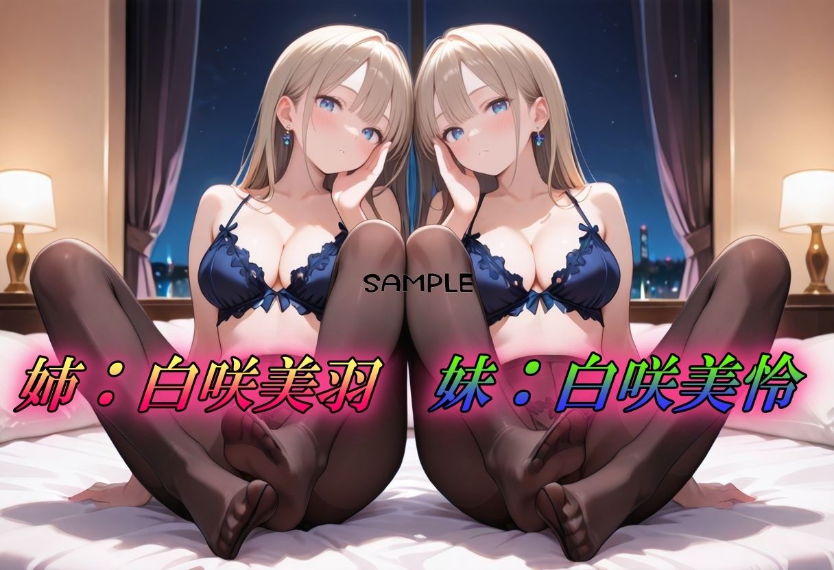 双子ギャルの黒スト×レズ×3PSEX！ サンプル1ページ目