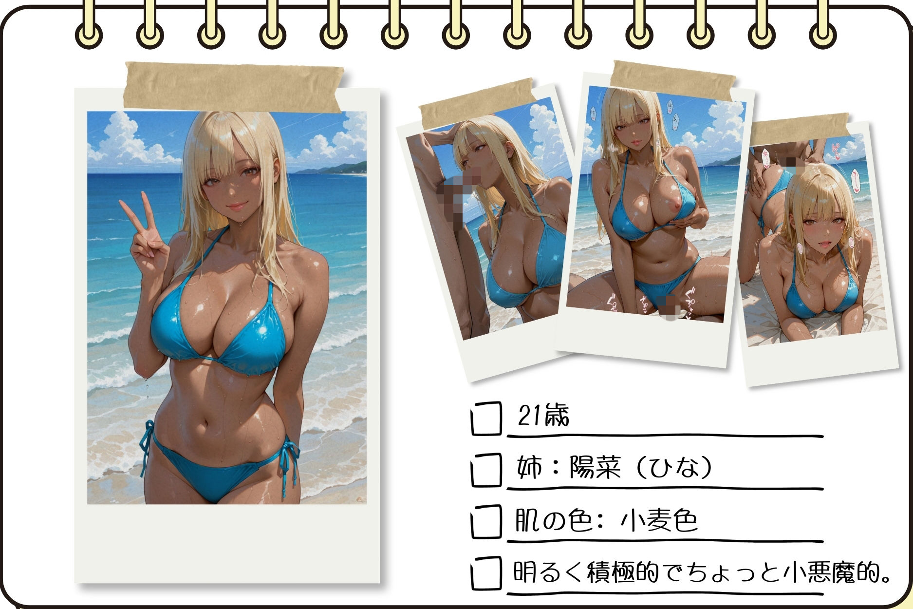 双子ビーチ〜白黒姉妹にビーチで中だし サンプル1ページ目