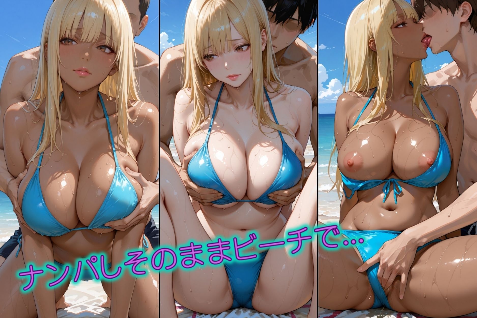 双子ビーチ〜白黒姉妹にビーチで中だし サンプル4ページ目