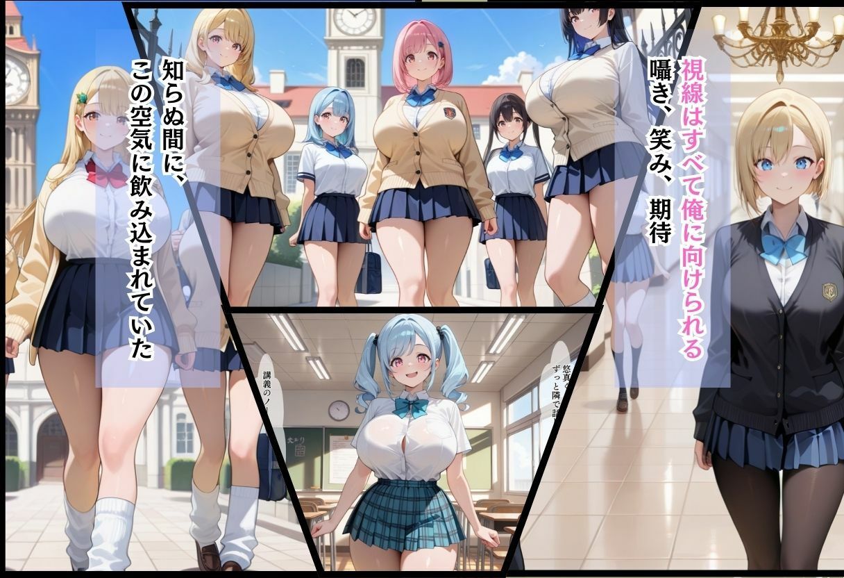間違って女子校に入学したらムチムチ女子校生に毎日中出しを要求される学園生活〜青ツインテ＆金髪ポニテ編〜 サンプル2ページ目