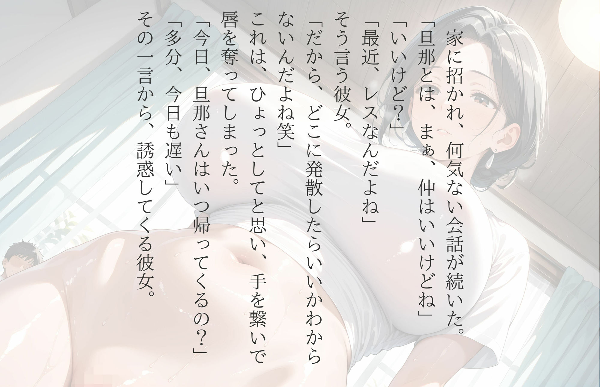 【4Kの高画質】爆乳人妻になった元同級生〜結婚しておっぱい大きくなったらしい サンプル5ページ目
