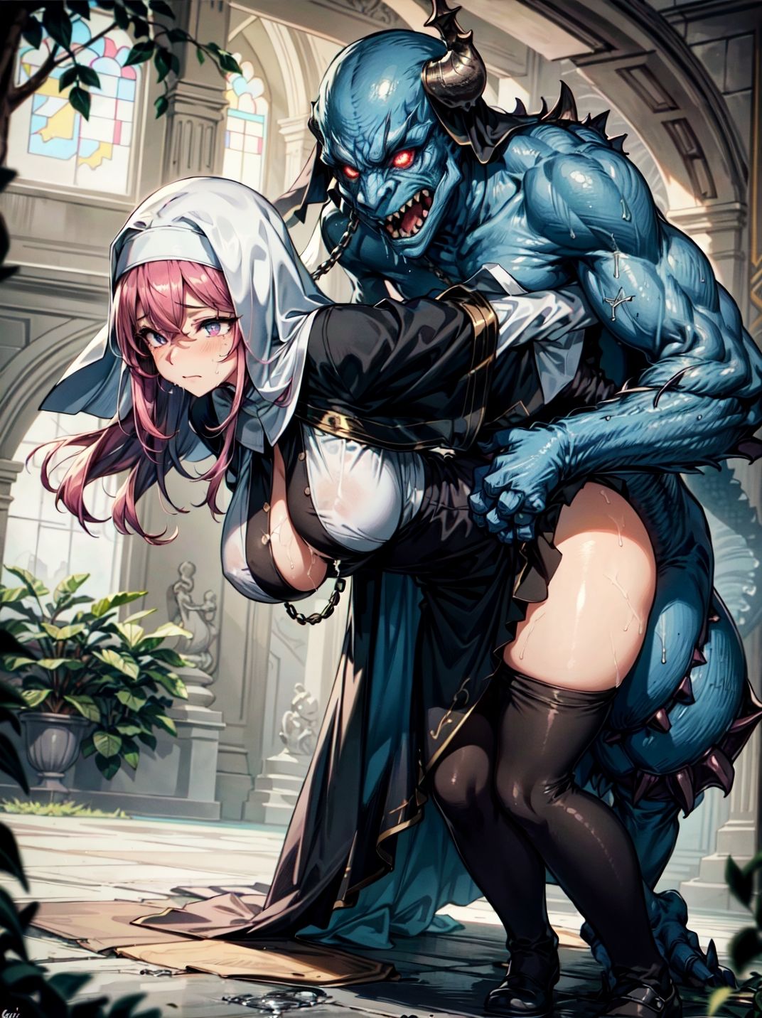 魔族の依代となった神父に犯●れた純潔の修道女 サンプル5ページ目