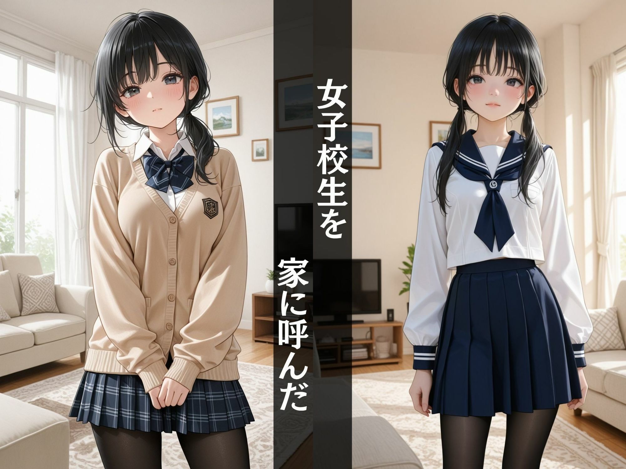 【女子校生】  黒タイツの妖艶女子校生！〜家に呼んでひたすらヤリまくる〜 サンプル1ページ目