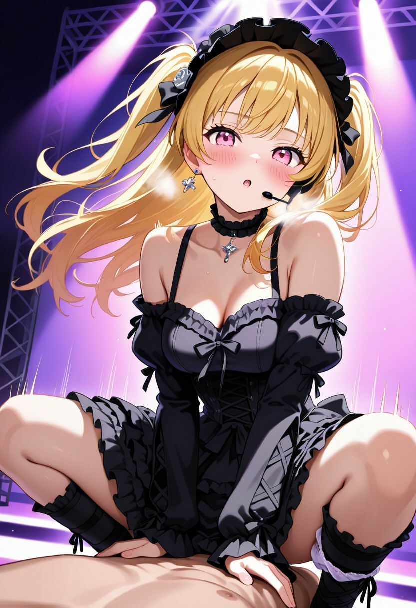 『リボンの奥の誘惑。』 ノア@崩れる限界ステージ 金髪の堕天使系アイドル。 サンプル4ページ目
