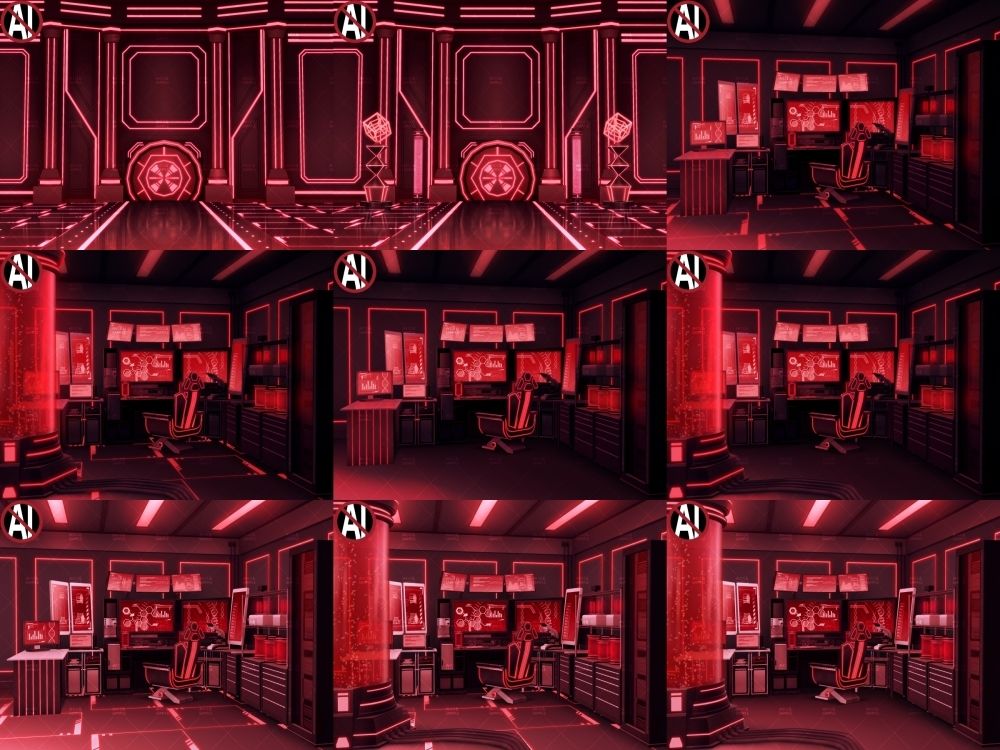 みにくる背景CG素材集『未来編』part02-Red×Black-B サンプル1ページ目