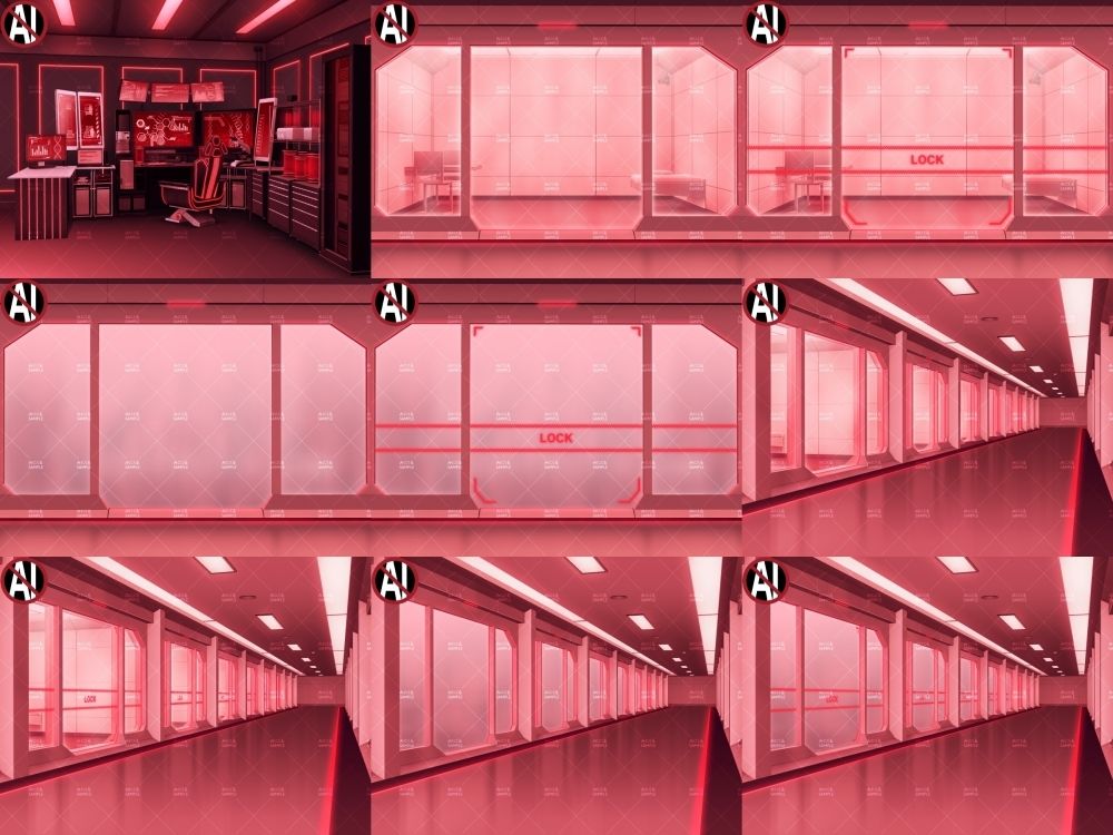 みにくる背景CG素材集『未来編』part02-Red×Black-B サンプル2ページ目