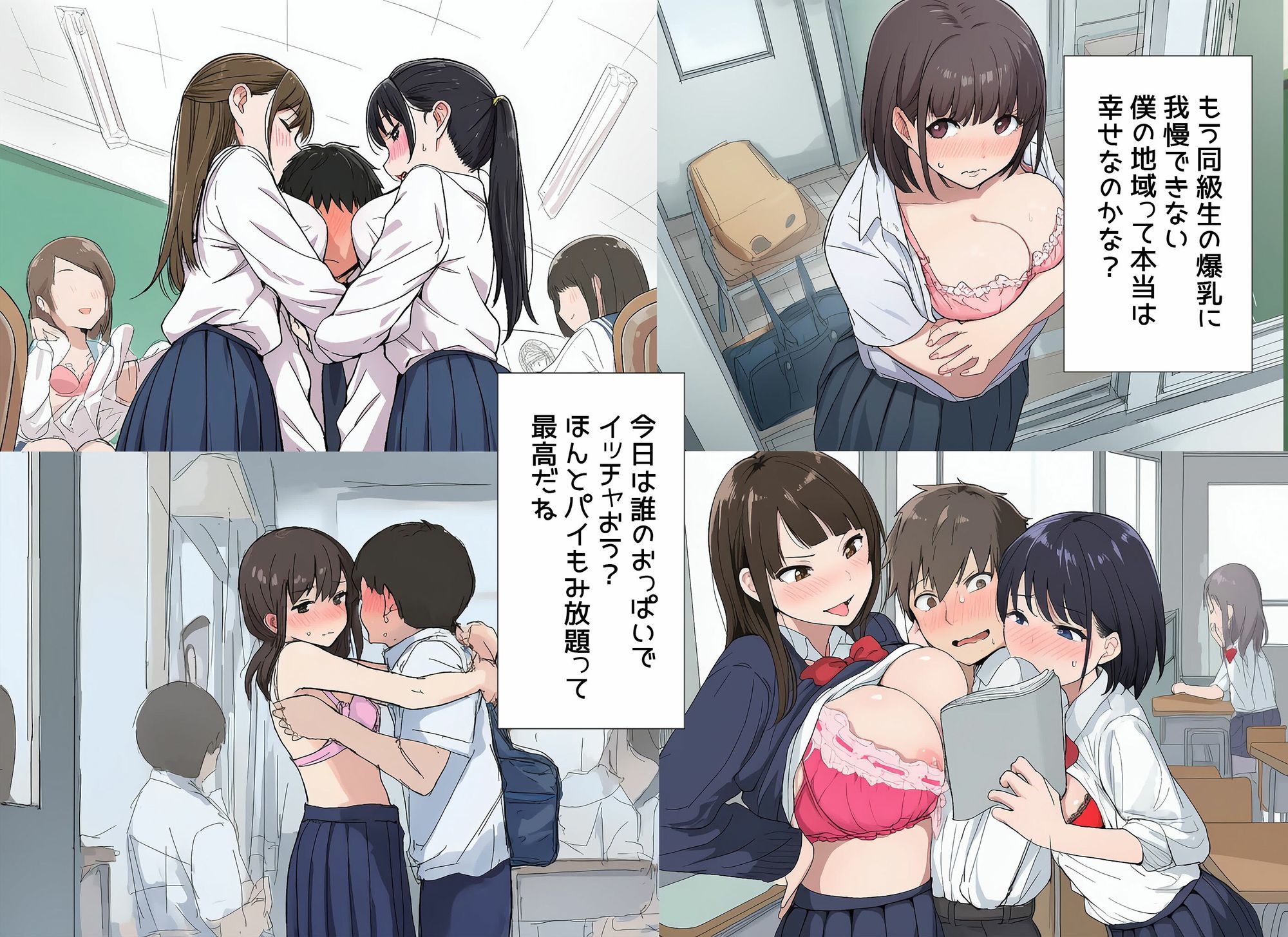 僕はクラスメイト全員の女子のおっぱいを揉み放題なんだ5  ハーレム大好き編 サンプル5ページ目