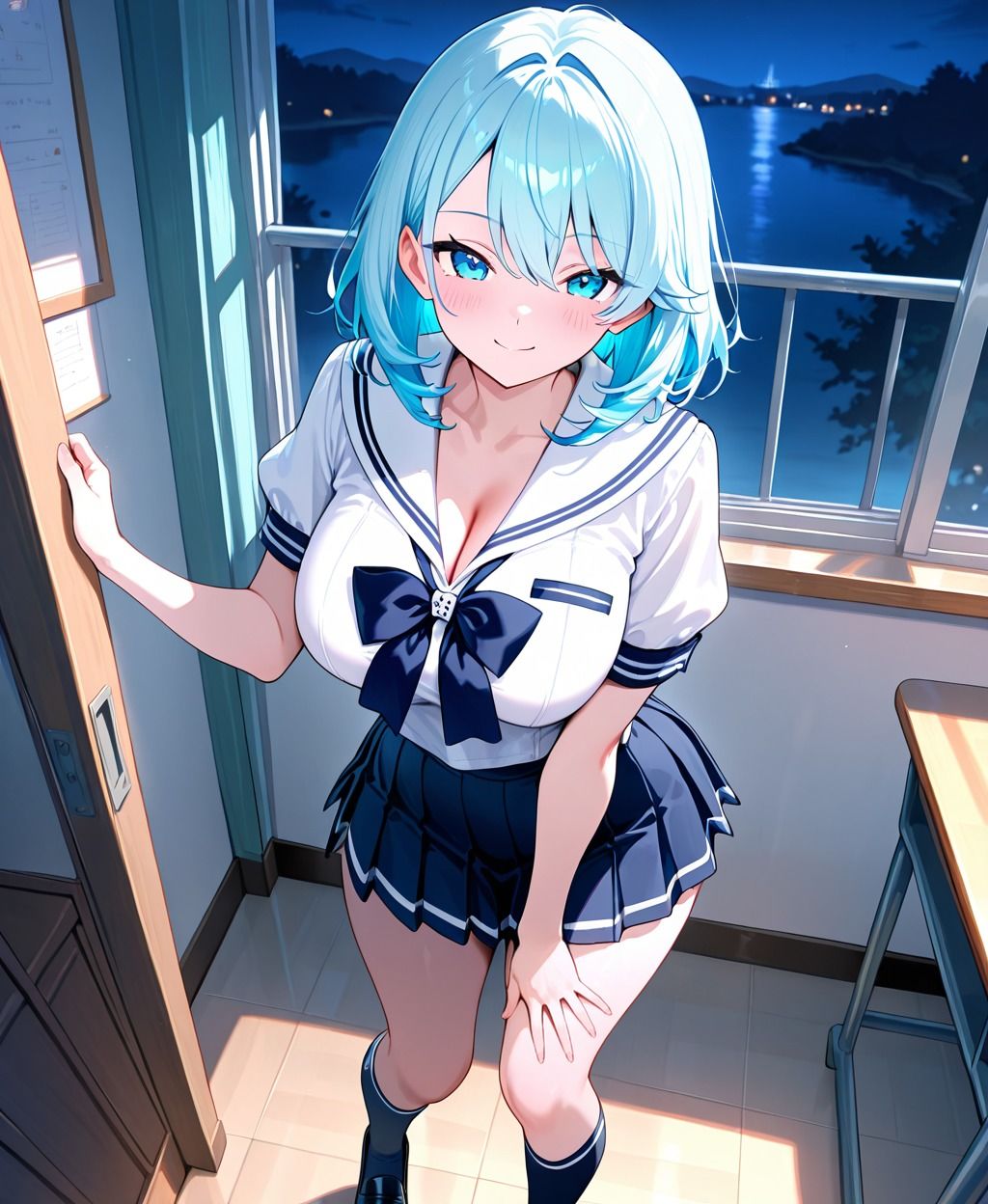 夜の教室で彼氏とSEXした話。〜制服編〜 サンプル2ページ目