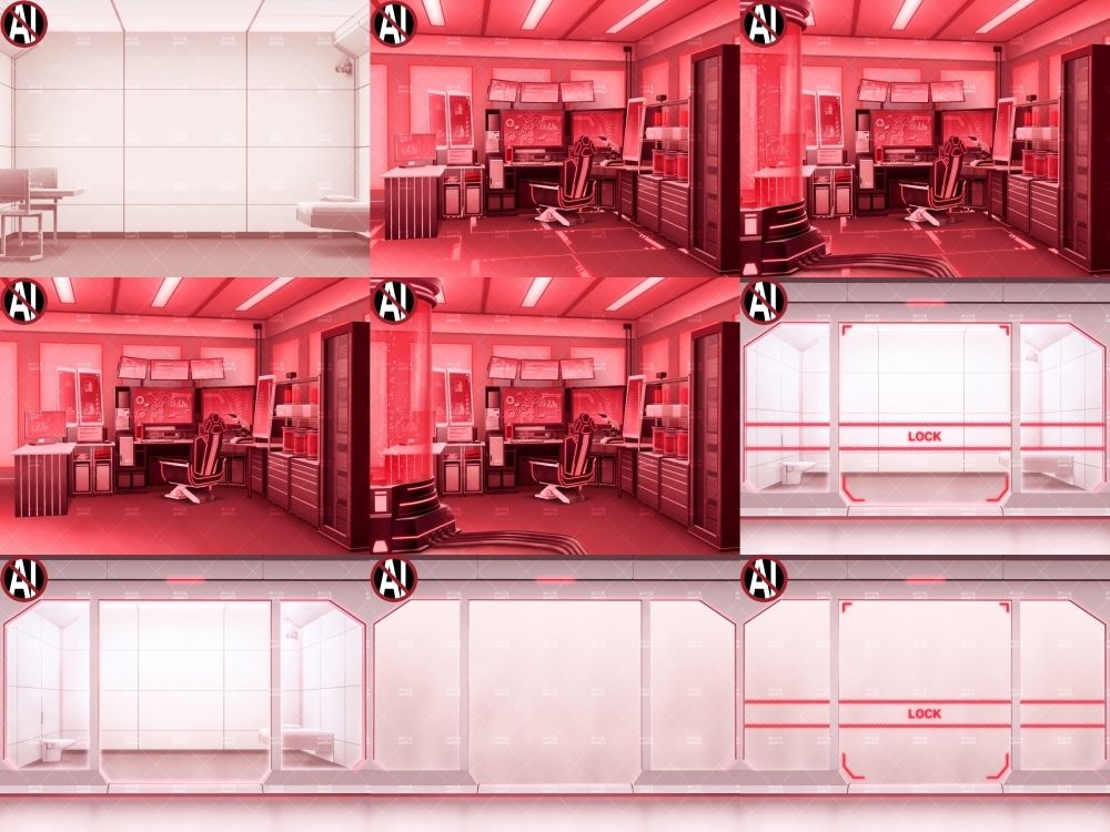 みにくる背景CG素材集『未来編』part02-Red×White- サンプル1ページ目