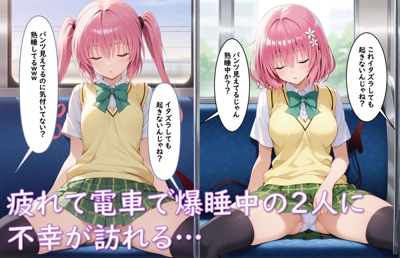 ナナ＆モモ_美人姉妹電車睡〇姦 サンプル3ページ目