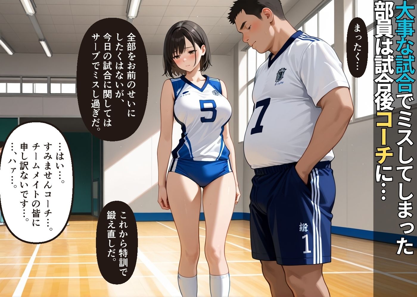 試合でミスしたバレー部の巨乳女子に性指導コーチング【部活女子】【種付けプレス】【お仕置き】【わからせ】【CG500枚】 サンプル1ページ目