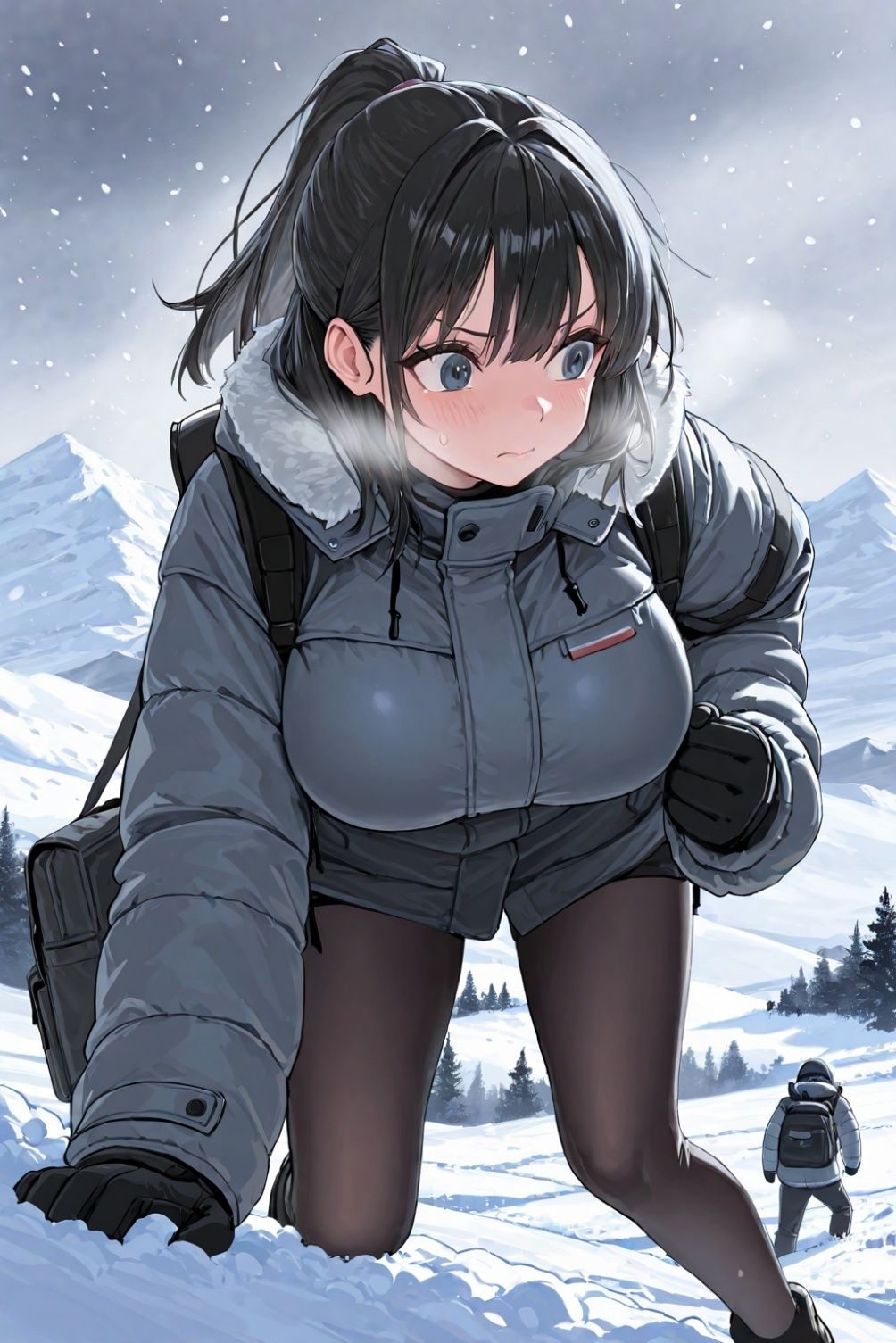 凍える雪山  肌を合せて温まろ サンプル2ページ目