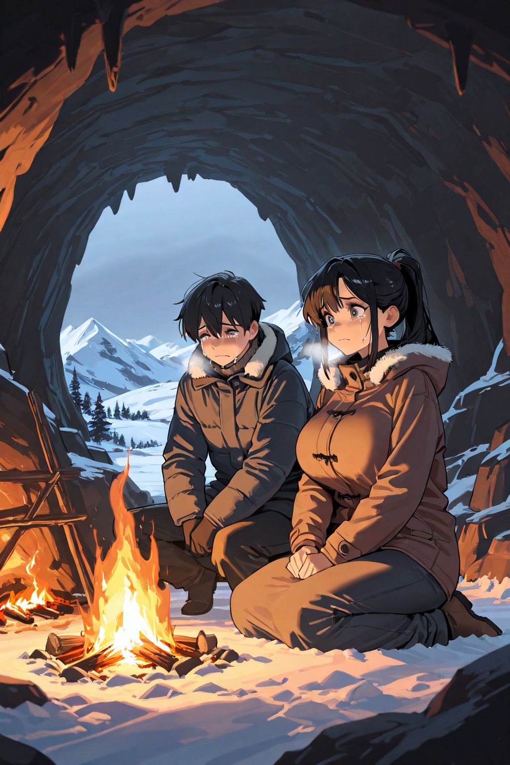 凍える雪山  肌を合せて温まろ サンプル3ページ目