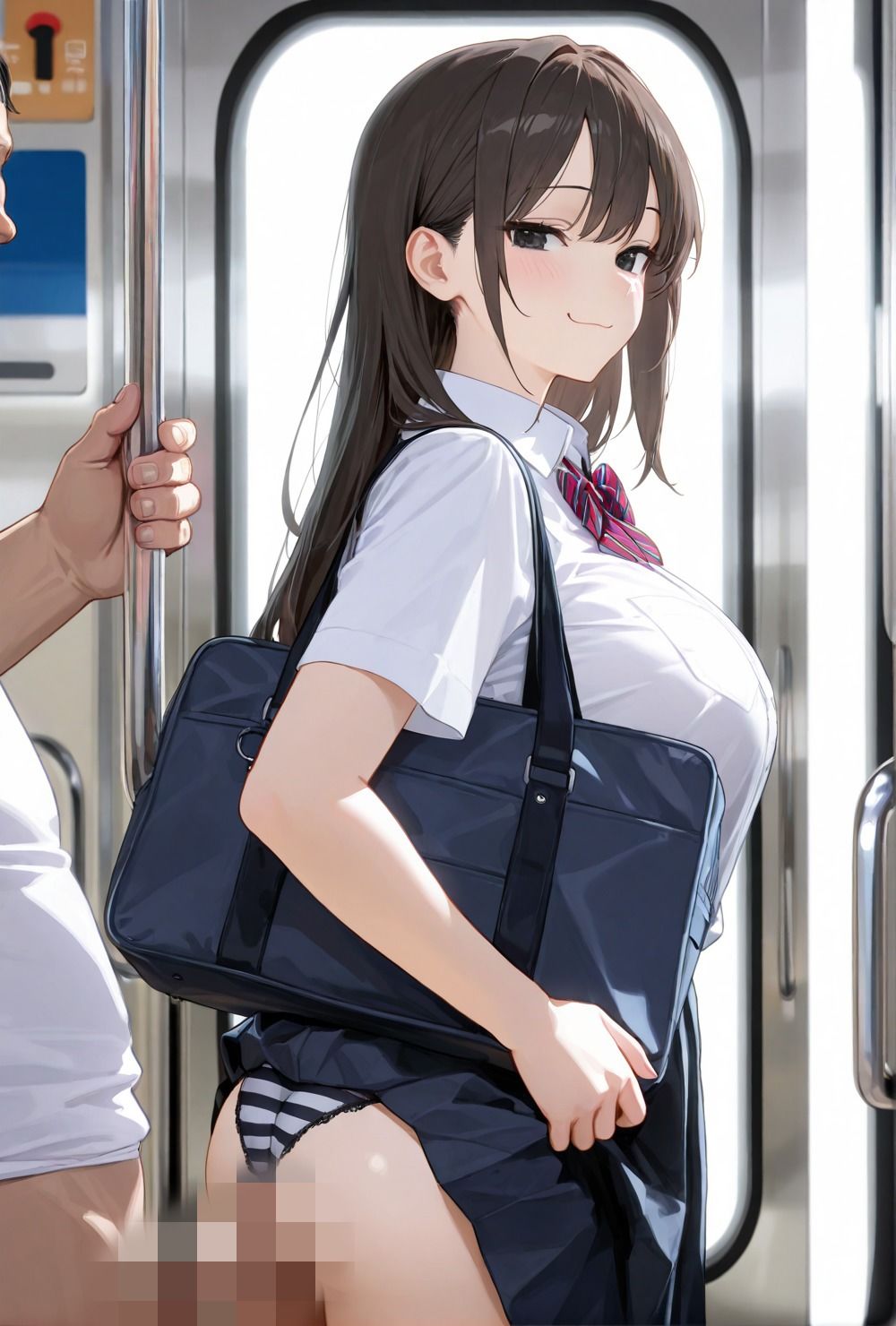 クラスの1軍マドンナ女子校生は電車痴●でおじを誘惑しちゃう サンプル4ページ目