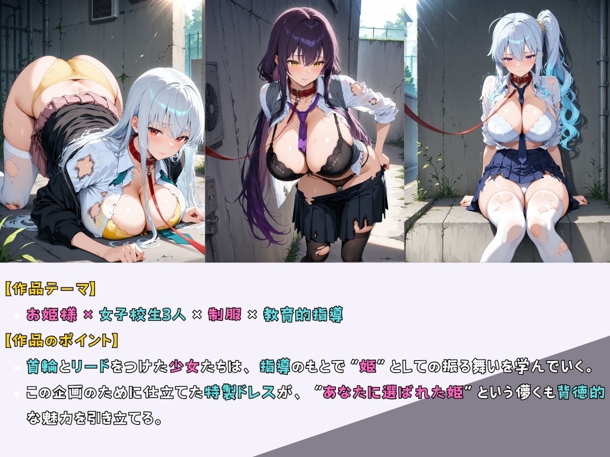 女子校生 お姫様 深夜ノ公園で首輪をつけて指導してみた件 サンプル1ページ目