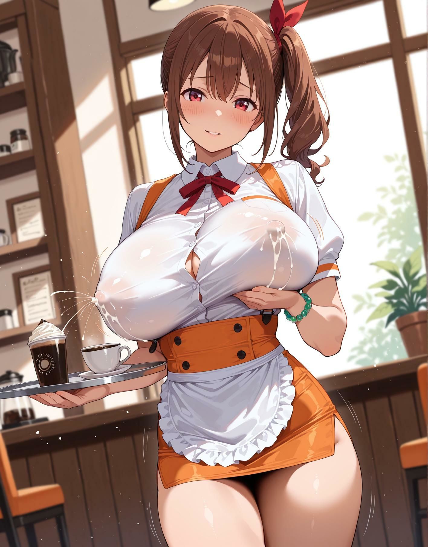 たわわなグラドルのムフフなカフェバイト サンプル1ページ目
