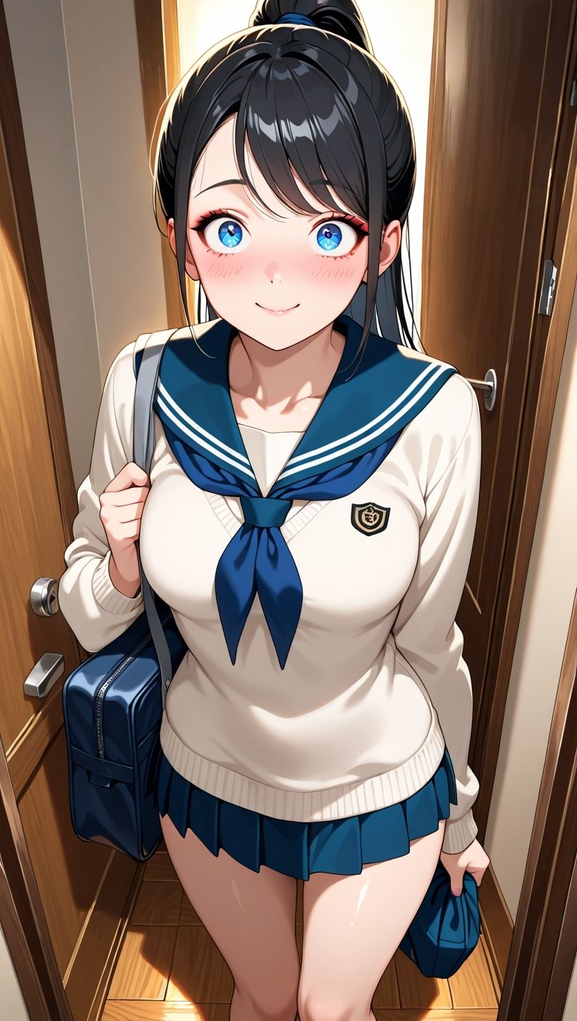 黒髪ポニテ妹が兄にだけ見せる甘えと背徳 サンプル1ページ目