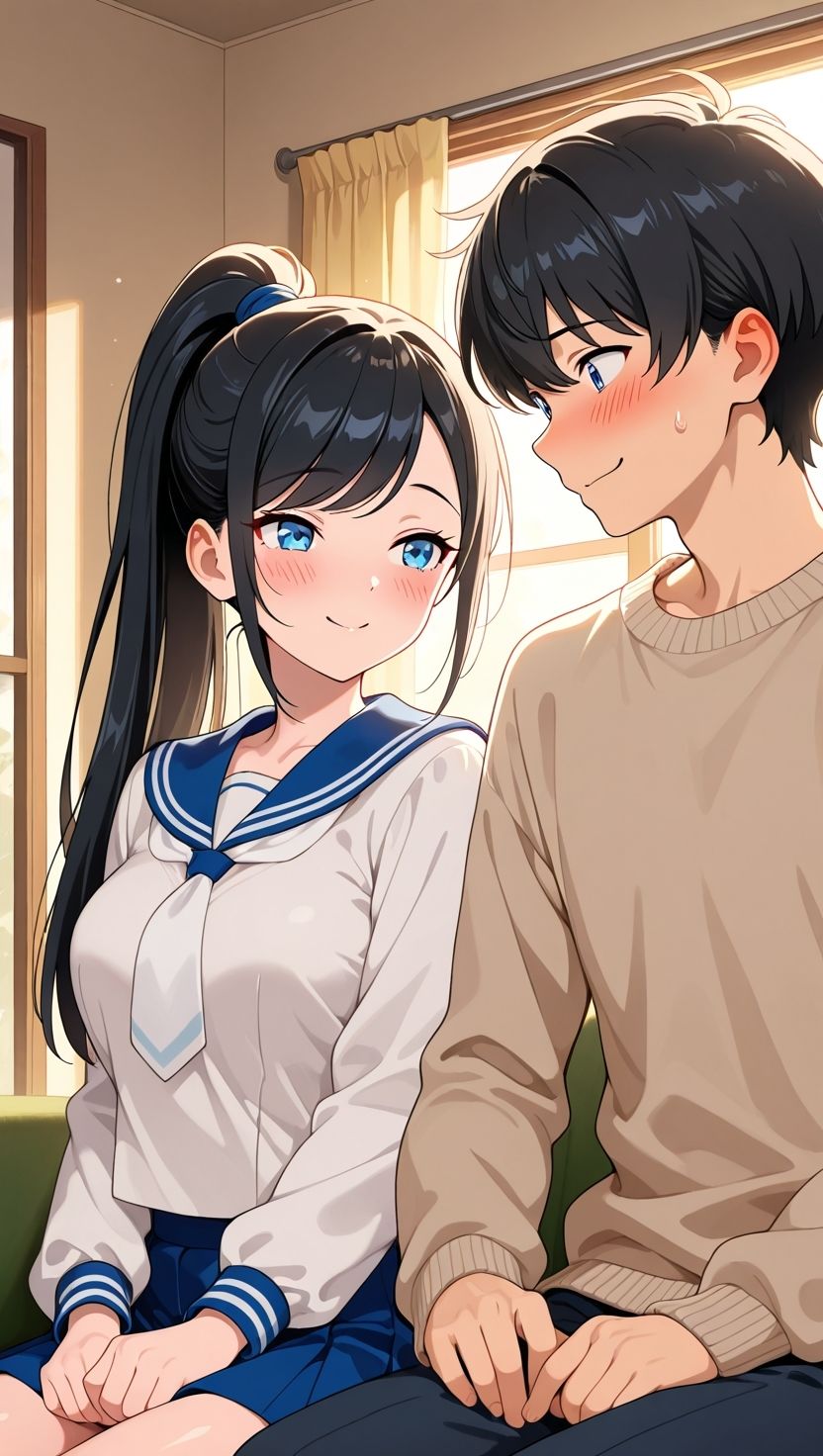 黒髪ポニテ妹が兄にだけ見せる甘えと背徳 サンプル2ページ目