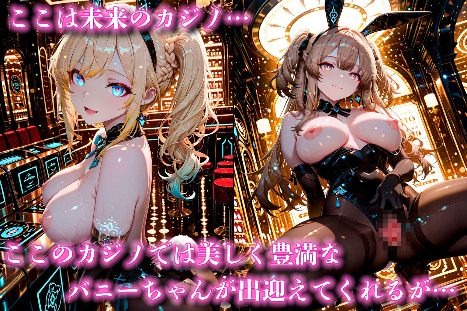 爆乳バニーちゃん☆合法未来SEXカジノでVIP様にエロエロご奉仕接待♪ サンプル1ページ目