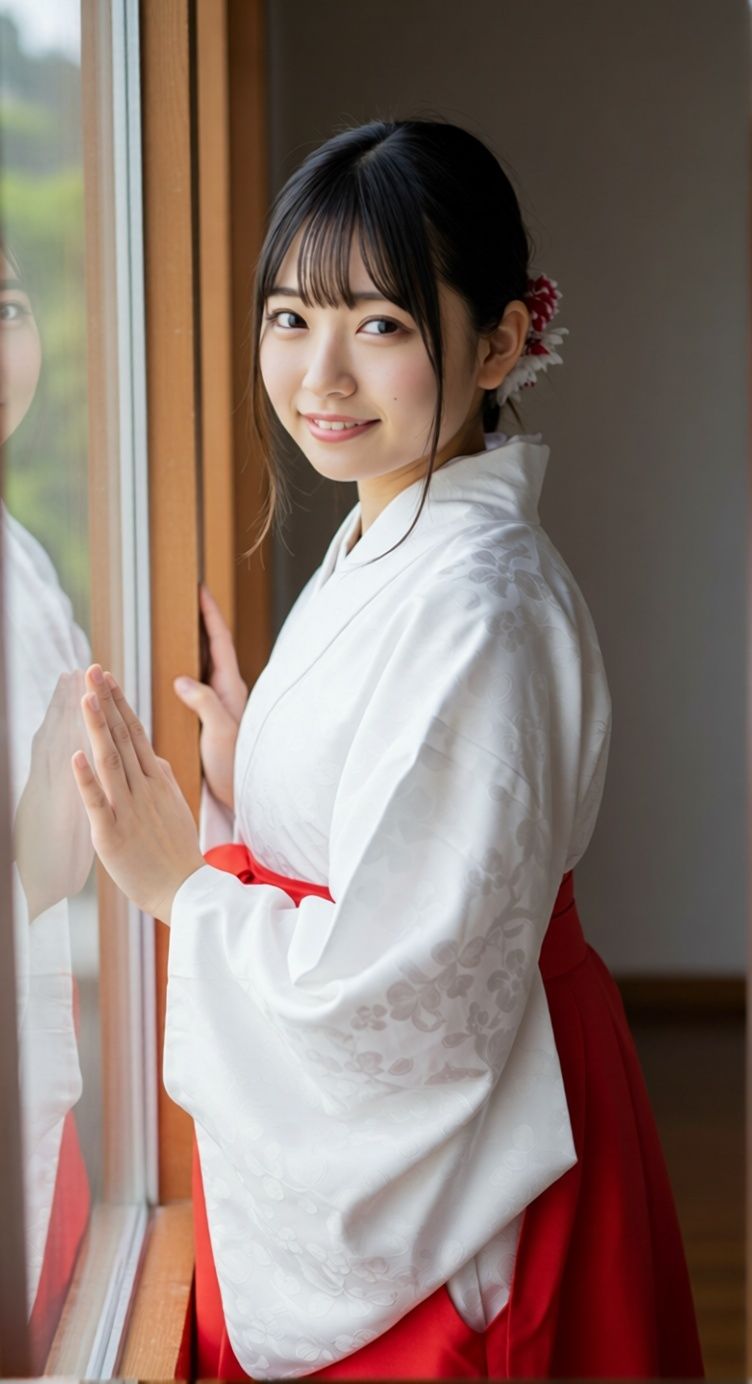 巫女さんが一肌脱ぎました（物理） サンプル1ページ目