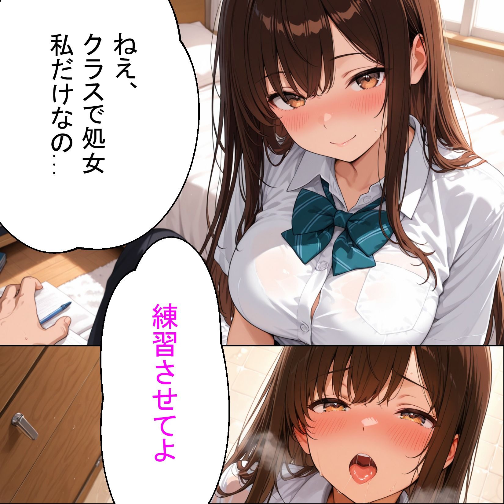 即イキ女子校生〜爆乳姉妹が冴えない僕で処女卒業〜 サンプル2ページ目