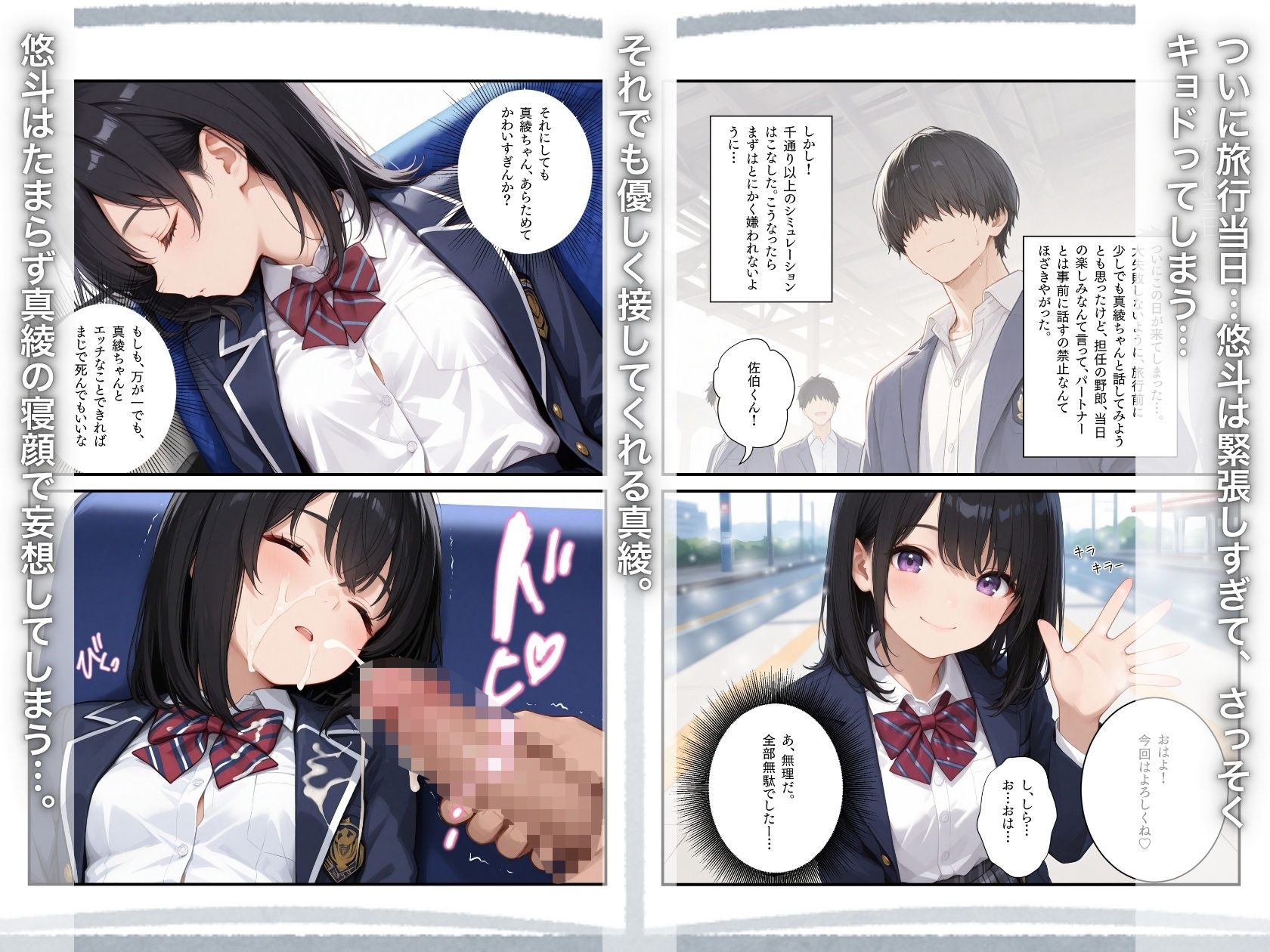 修学旅行―女子部屋の布団の中で起きた憧れの同級生との秘密の出来事。 サンプル3ページ目