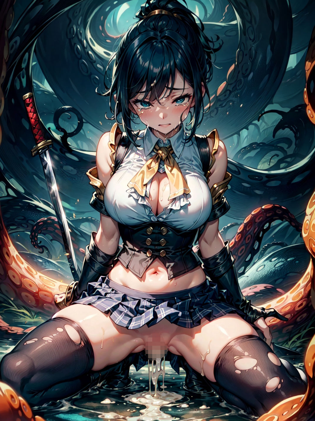 淫魔との戦いに敗れ、犯●れた淫魔ハンター4 サンプル1ページ目