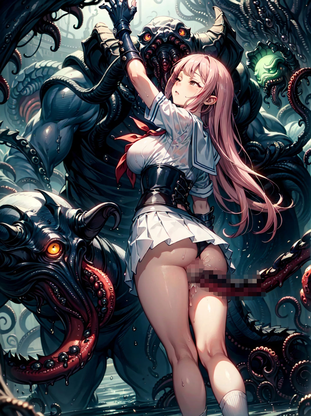 淫魔との戦いに敗れ、犯●れた淫魔ハンター4 サンプル5ページ目